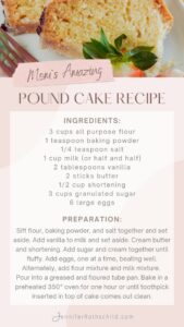 Moms Amazing Pound Cake Recipe